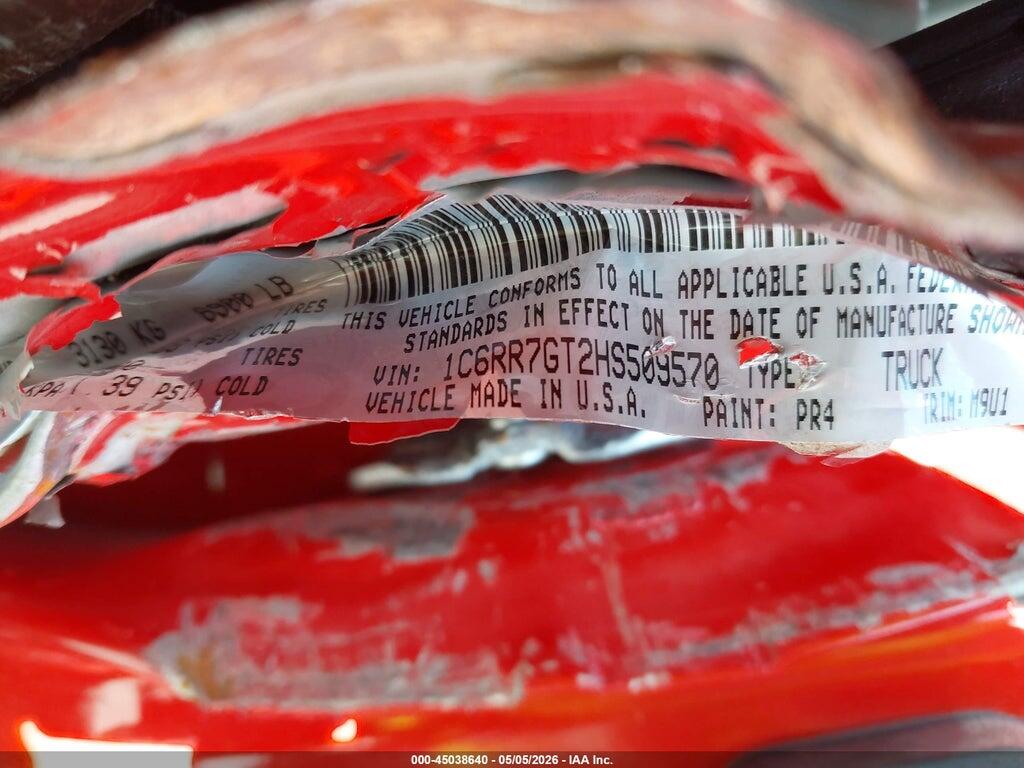 1C6RR7GT2HS509570 2017 RAM 1500 photo no. 9