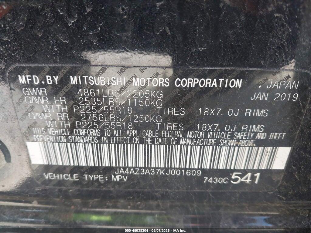 JA4AZ3A37KJ001609 2019 MITSUBISHI OUTLANDER photo no. 9
