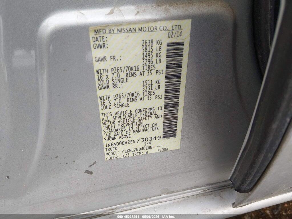 1N6AD0EV2EN730349 2014 NISSAN FRONTIER photo no. 9