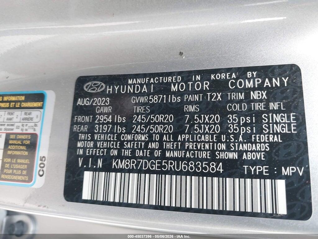 KM8R7DGE5RU683584 2024 HYUNDAI PALISADE photo no. 9