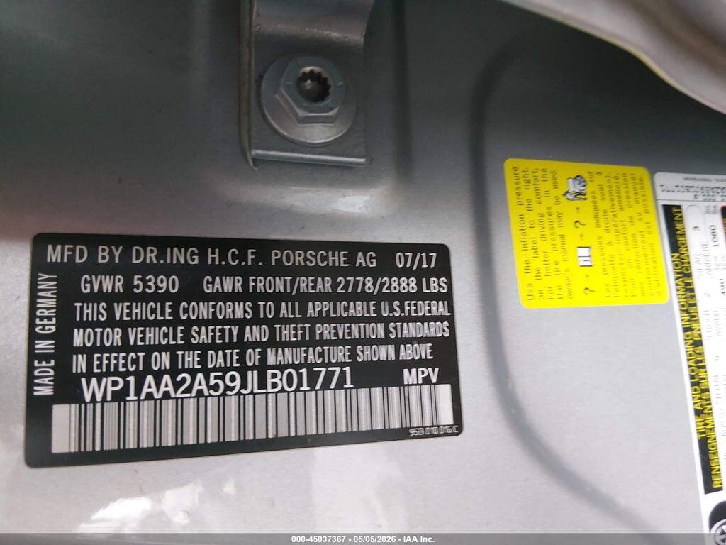 WP1AA2A59JLB01771 2018 PORSCHE MACAN photo no. 9