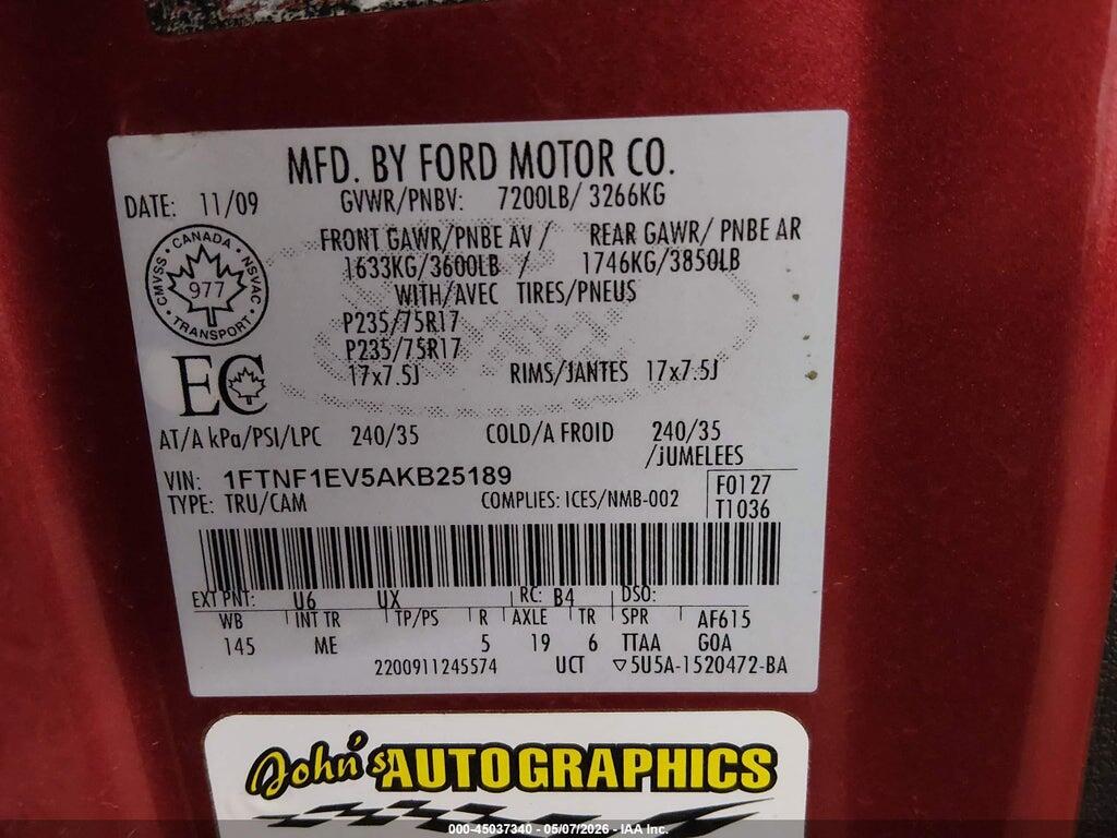 1FTFW1EF3BFB59123 2011 FORD F-150 photo no. 9