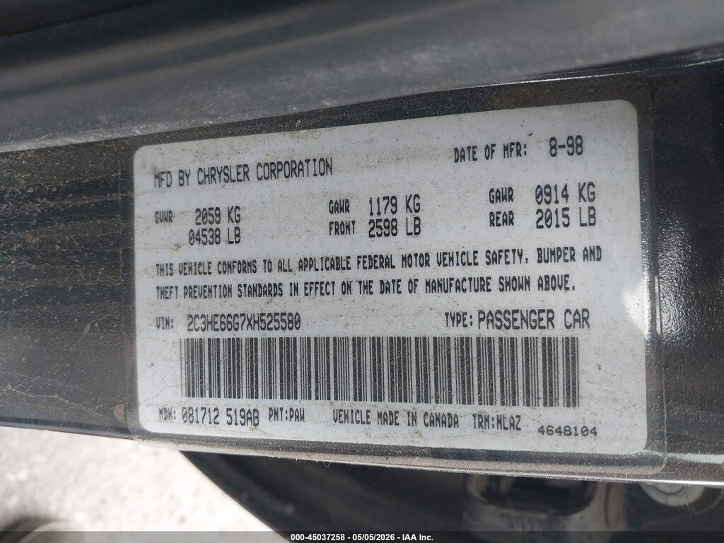 2C3HE66G7XH525580 1999 CHRYSLER 300M photo no. 9