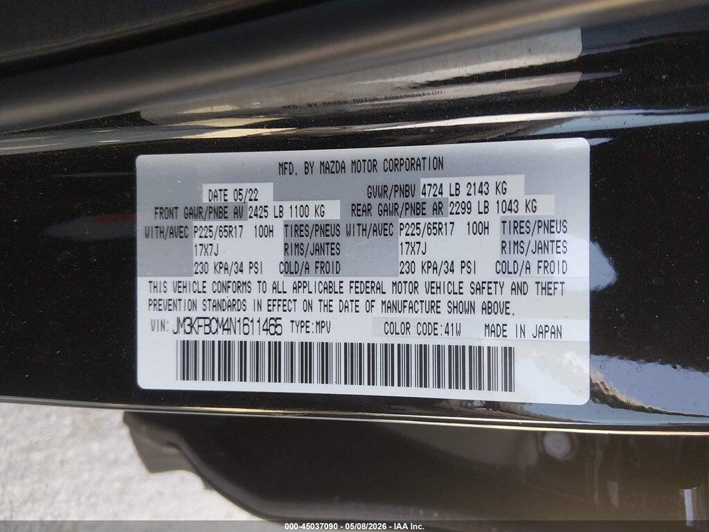 JM3KFBCM4N1611465 2022 MAZDA CX-5 photo no. 9