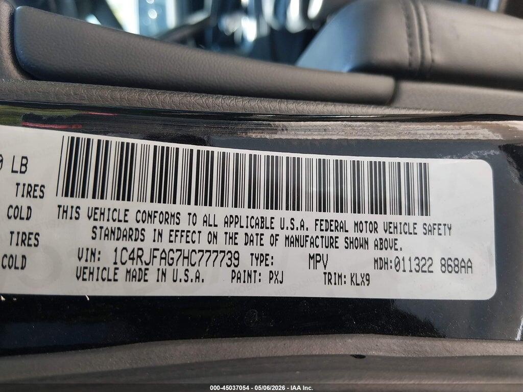 1C4RJFAG7HC777739 2017 JEEP GRAND CHEROKEE photo no. 9