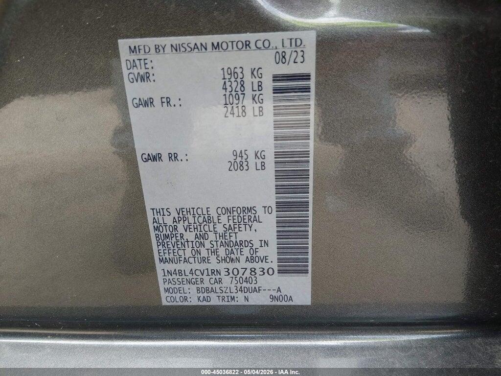 1N4BL4CV1RN307830 2024 NISSAN ALTIMA photo no. 9