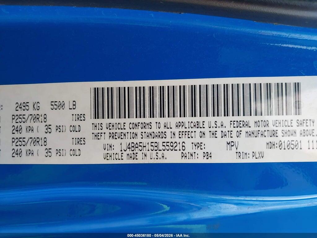 1J4BA5H15BL559216 2011 JEEP WRANGLER UNLIMITED photo no. 9