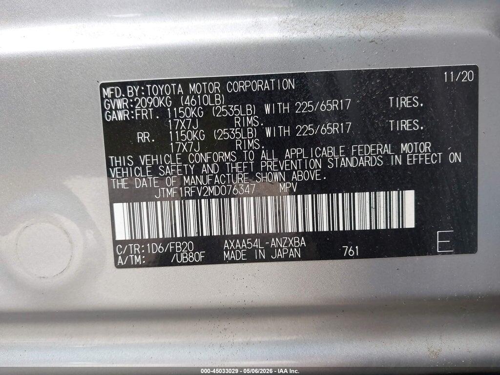 JTMF1RFV2MD076347 2021 TOYOTA RAV4 photo no. 9