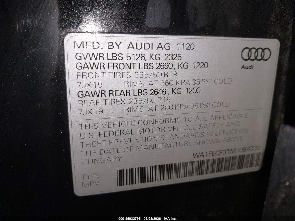 WA1EECF31M1056730 2021 AUDI Q3 photo no. 9