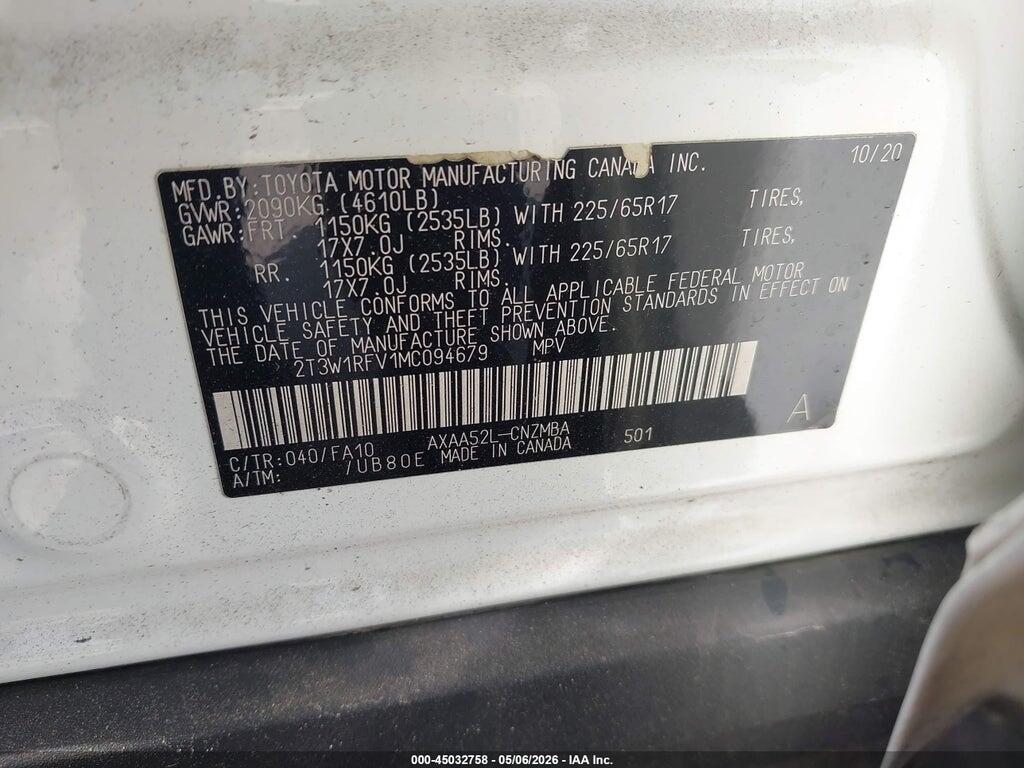 2T3W1RFV1MC094679 2021 TOYOTA RAV4 photo no. 9
