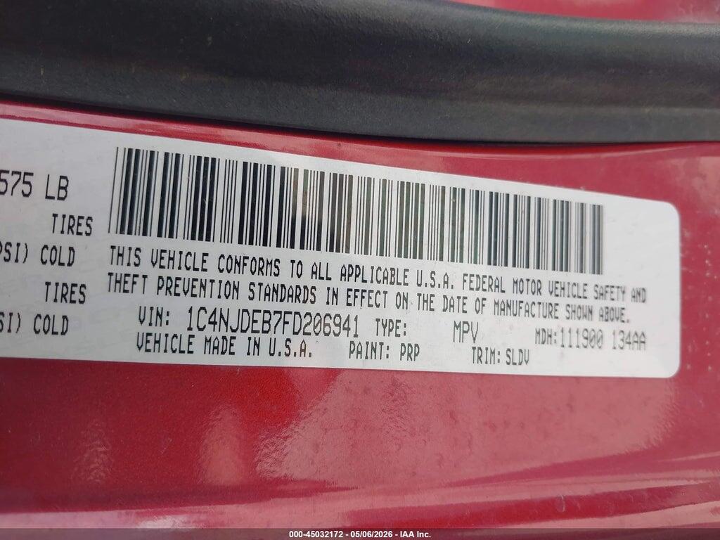 1C4NJDEB7FD206941 2015 JEEP COMPASS photo no. 9