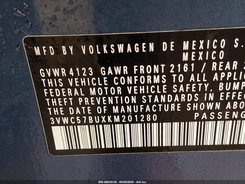 3VWC57BUXKM201280 2019 VOLKSWAGEN JETTA photo no. 9