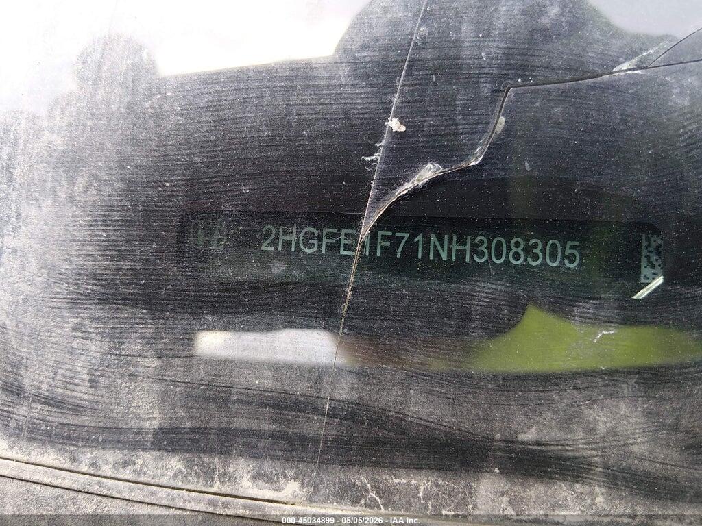 2HGFE1F71NH308305 2022 HONDA CIVIC photo no. 9