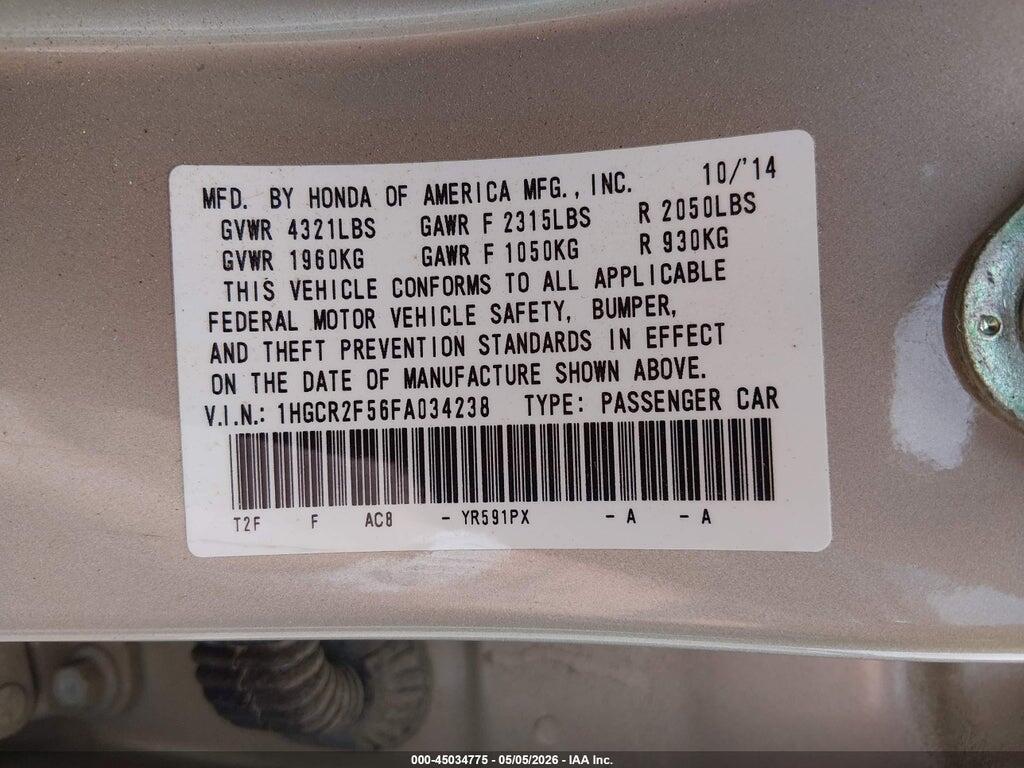 1HGCR2F56FA034238 2015 HONDA ACCORD photo no. 9