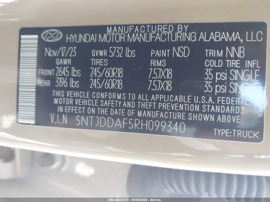 5NTJDDAF5RH099340 2024 HYUNDAI SANTA CRUZ photo no. 9