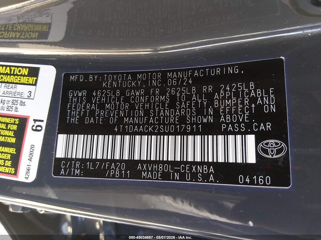 4T1DAACK2SU017911 2025 TOYOTA CAMRY photo no. 9