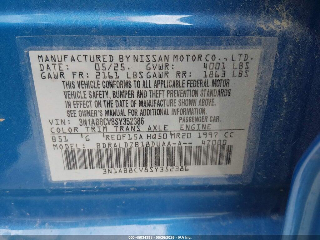 3N1AB8CV8SY352386 2025 NISSAN SENTRA photo no. 9
