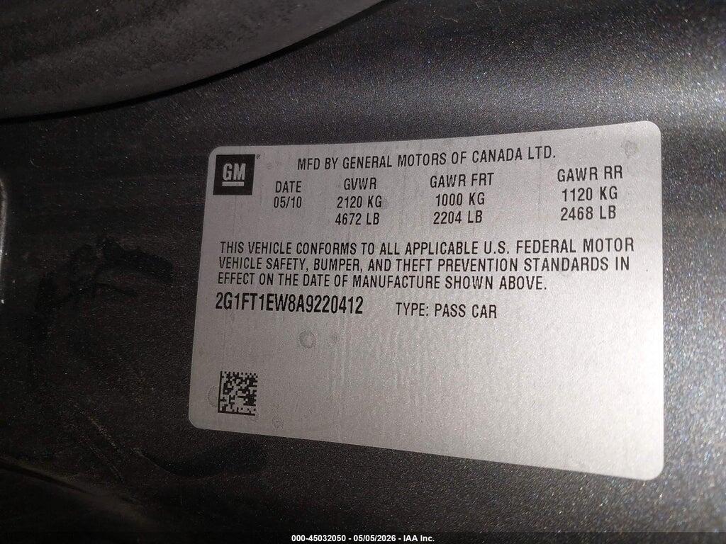 2G1FT1EW8A9220412 2010 CHEVROLET CAMARO photo no. 9