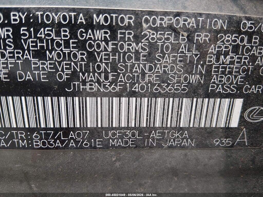 JTHBN36F140163655 2004 LEXUS LS 430 photo no. 9