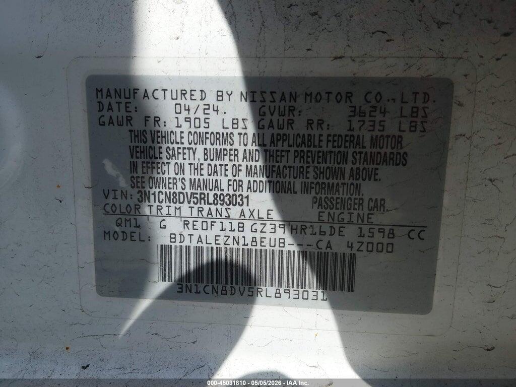 3N1CN8DV5RL893031 2024 NISSAN VERSA photo no. 9