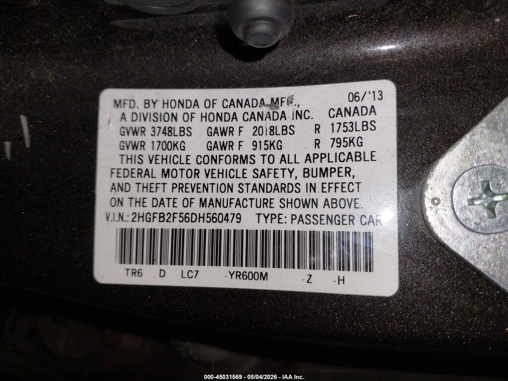 2HGFB2F56DH560479 2013 HONDA CIVIC photo no. 9