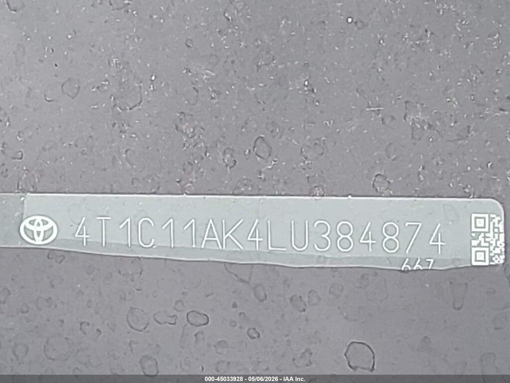 4T1C11AK4LU384874 2020 TOYOTA CAMRY photo no. 9