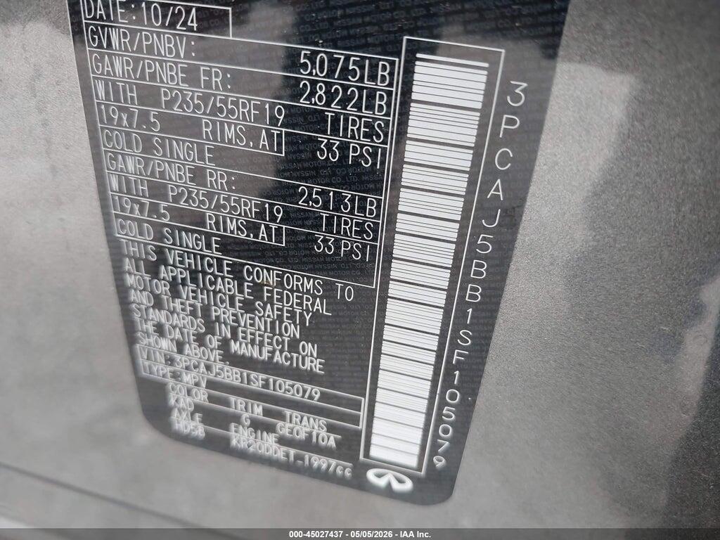 3PCAJ5BB1SF105079 2025 INFINITI QX50 photo no. 9