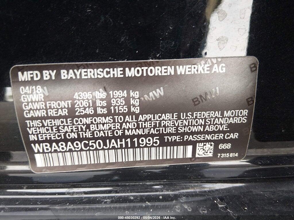 WBA8A9C50JAH11995 2018 BMW 320I photo no. 9