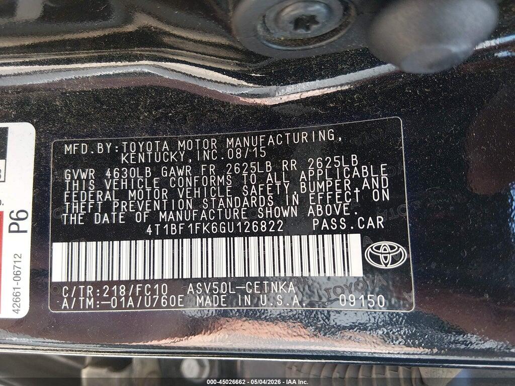 4T1BF1FK6GU126822 2016 TOYOTA CAMRY photo no. 9