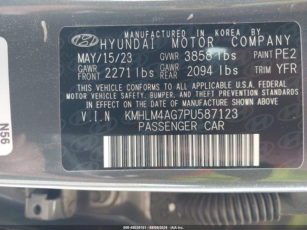 KMHLM4AG7PU587123 2023 HYUNDAI ELANTRA photo no. 9