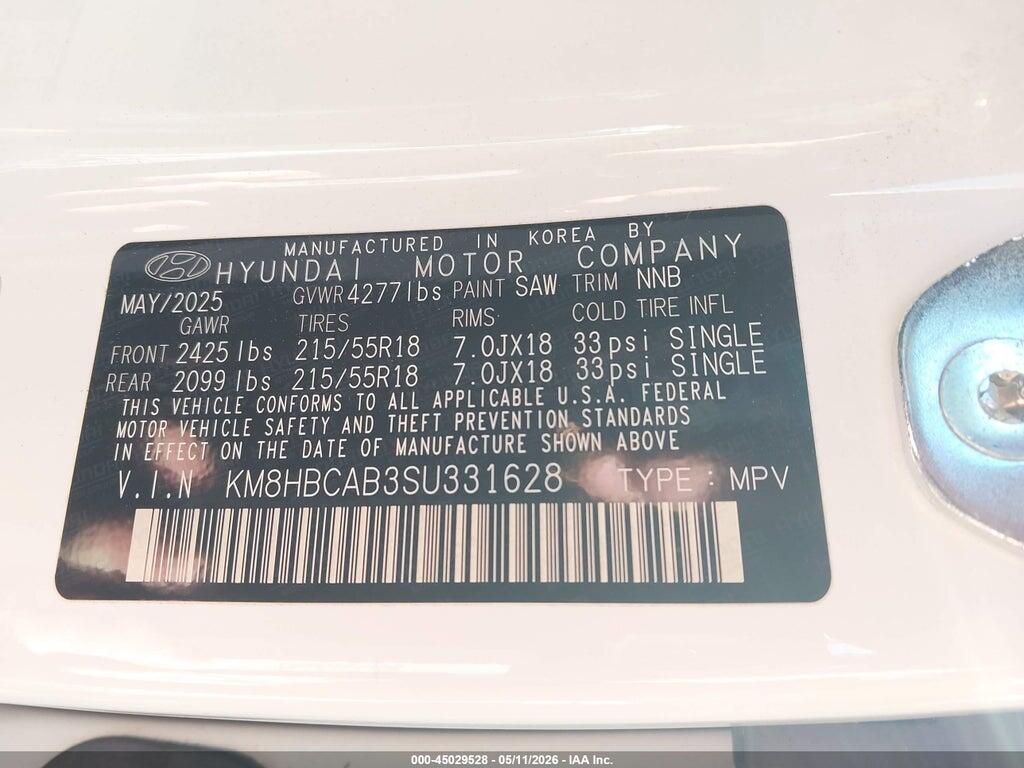 KM8HBCAB3SU331628 2025 HYUNDAI KONA photo no. 9
