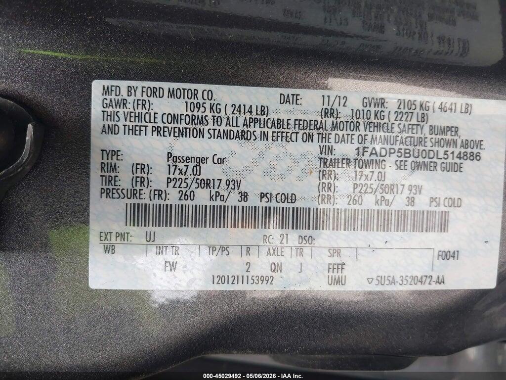 1FADP5BU0DL514886 2013 FORD C-MAX HYBRID photo no. 9