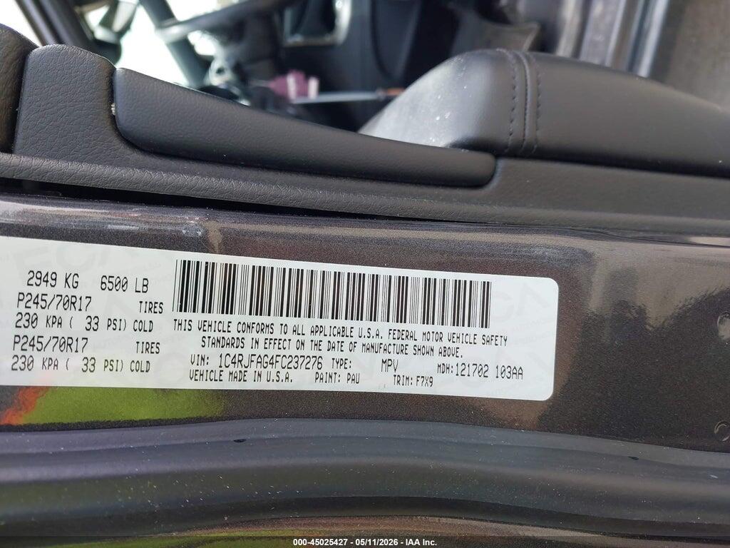 1C4RJFAG4FC237276 2015 JEEP GRAND CHEROKEE photo no. 9