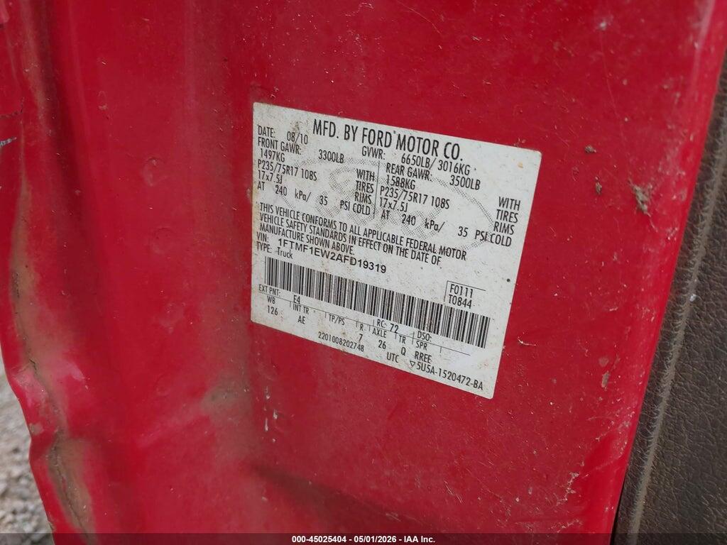1FTMF1EW2AFD19319 2010 FORD F-150 photo no. 9