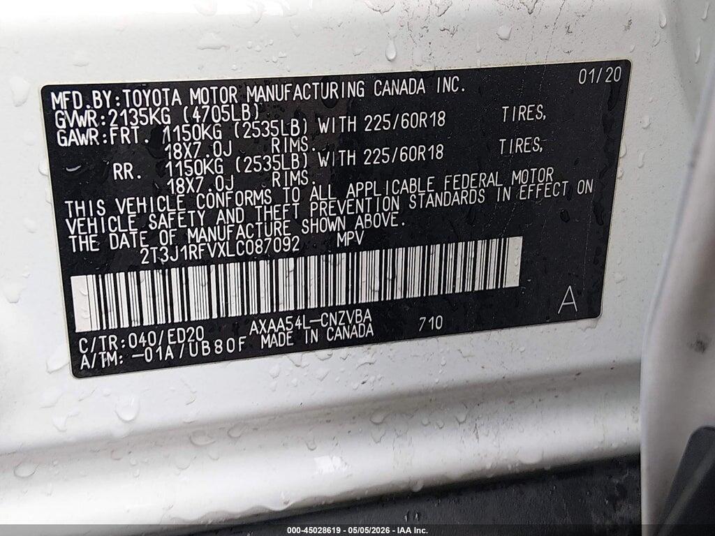 2T3J1RFVXLC087092 2020 TOYOTA RAV4 photo no. 9