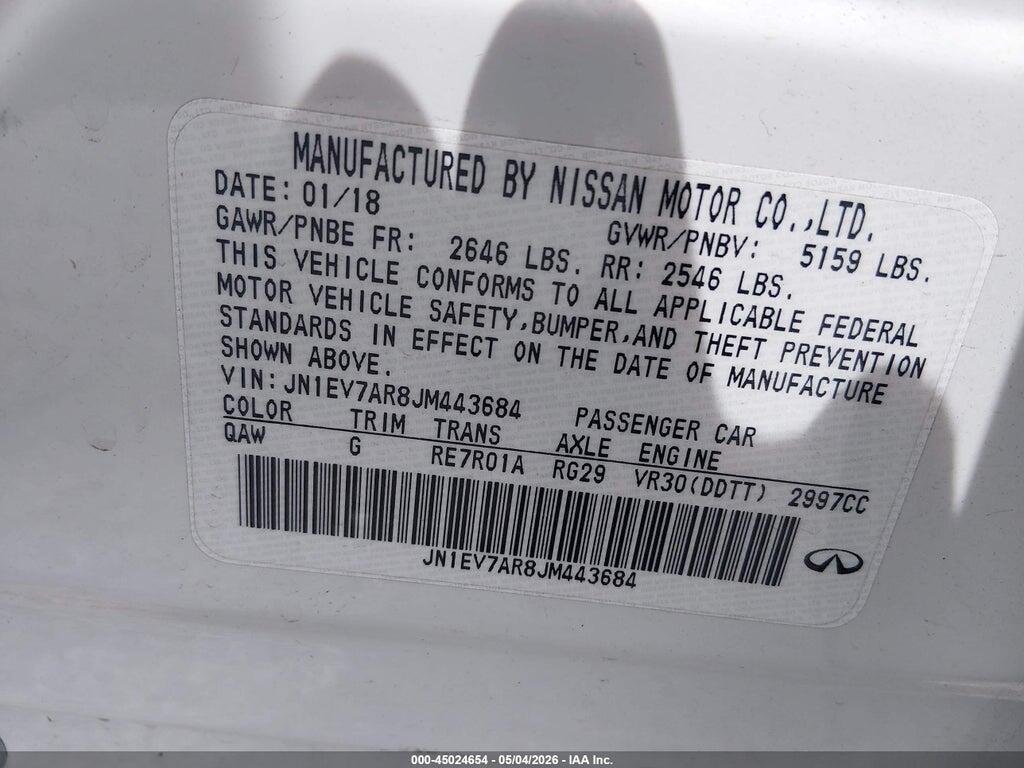 JN1EV7AR8JM443684 2018 INFINITI Q50 photo no. 9
