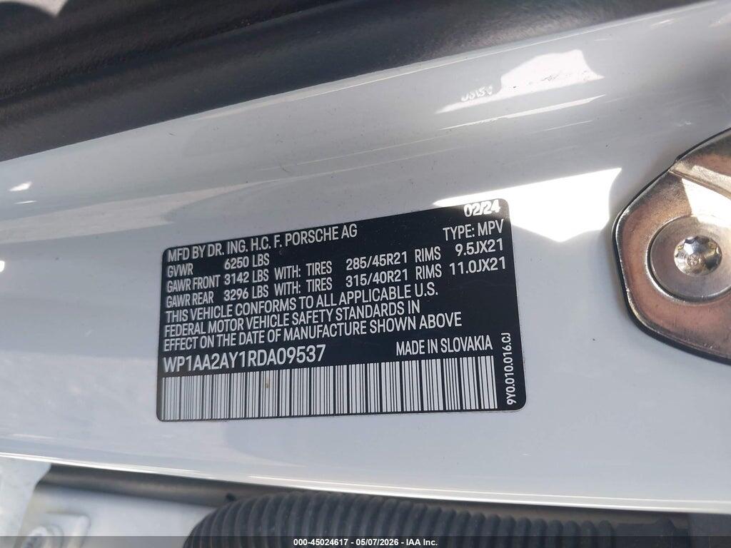 WP1AA2AY1RDA09537 2024 PORSCHE CAYENNE photo no. 9