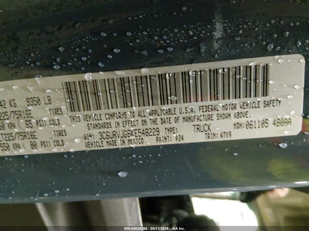 3C6URVJG6KE548229 2019 RAM PROMASTER 3500 photo no. 9
