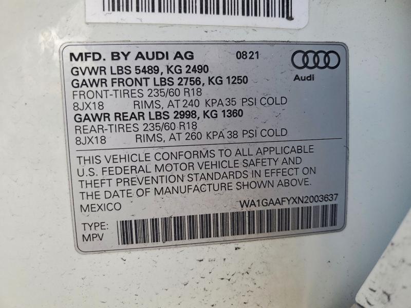 2022 AUDI Q5 PREMIUM 45 — Фото 13 из 13