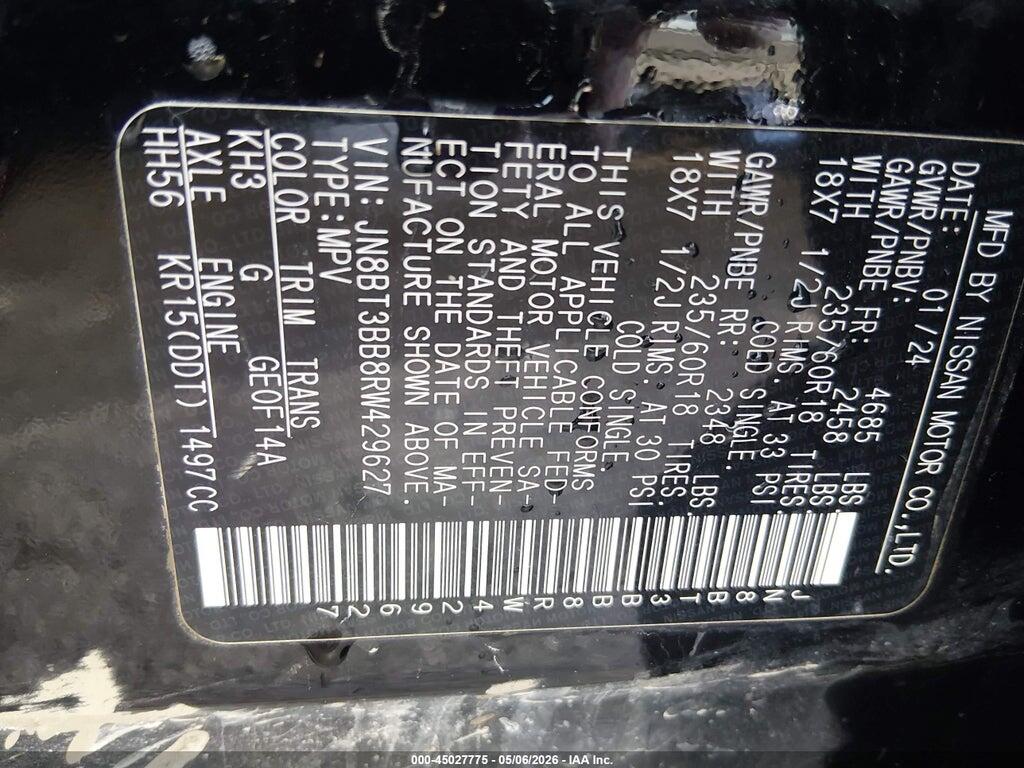 JN8BT3BB8RW429627 2024 NISSAN ROGUE photo no. 9
