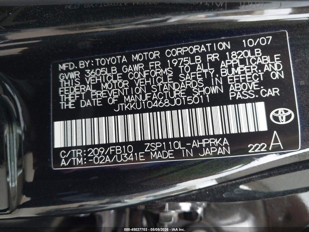 JTKKU10468J015011 2008 SCION XD photo no. 9