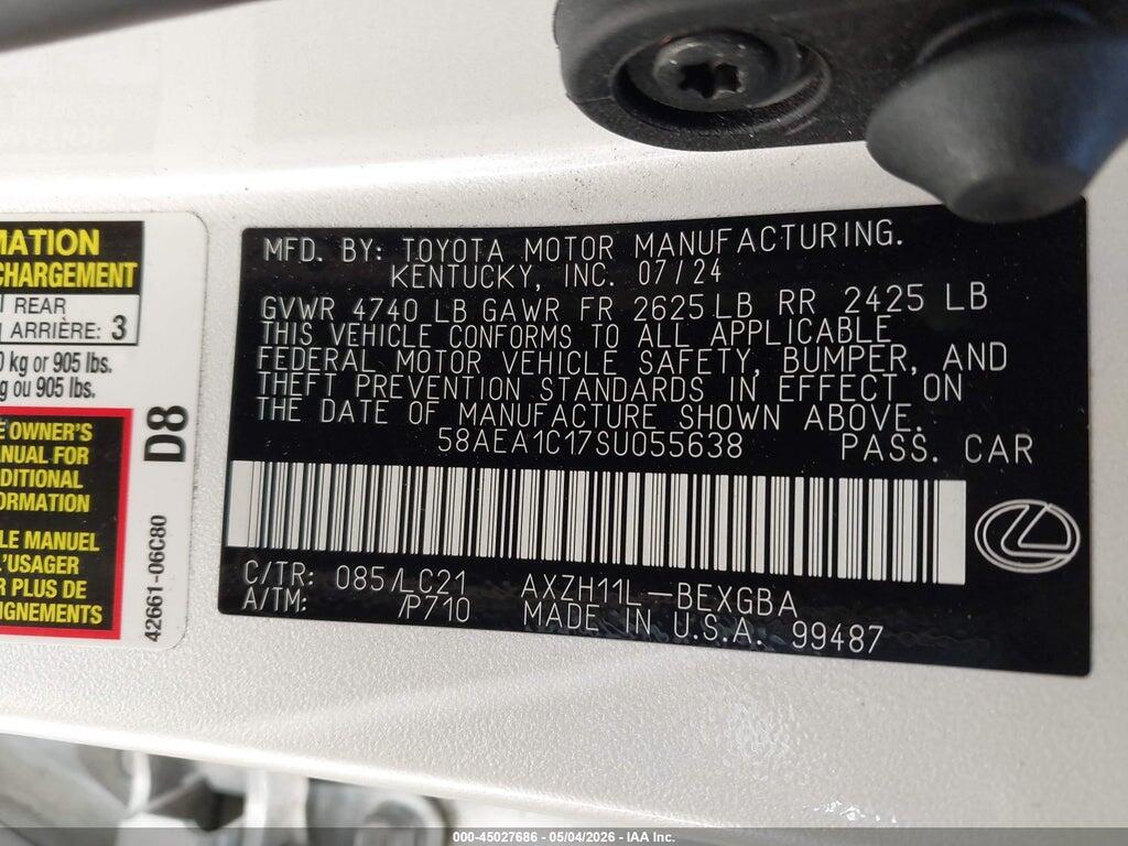 58AEA1C17SU055638 2025 LEXUS ES 300H photo no. 9