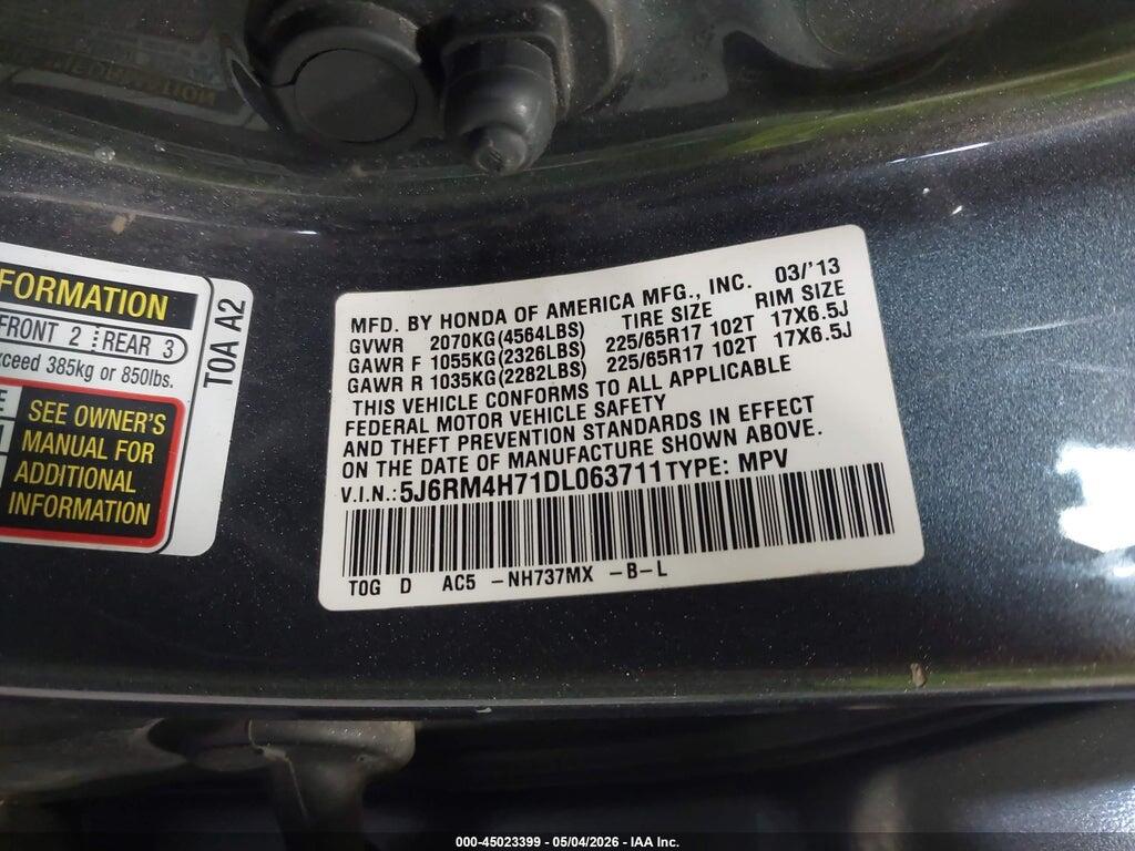5J6RM4H71DL063711 2013 HONDA CR-V photo no. 9