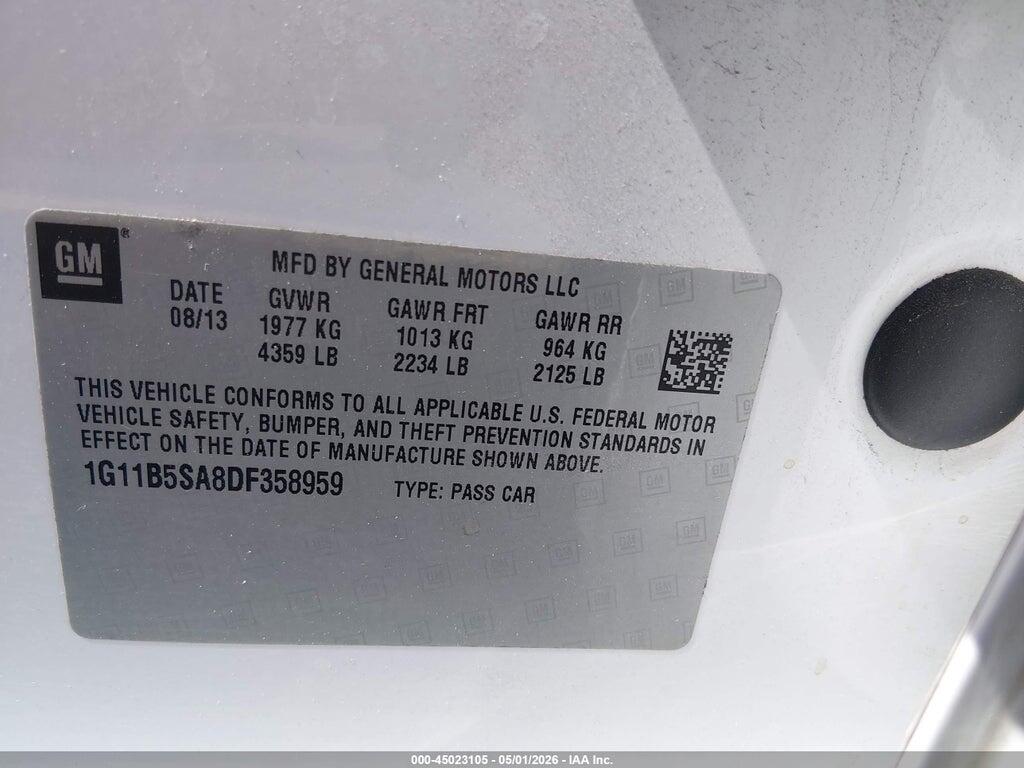 1G11B5SA8DF358959 2013 CHEVROLET MALIBU photo no. 9