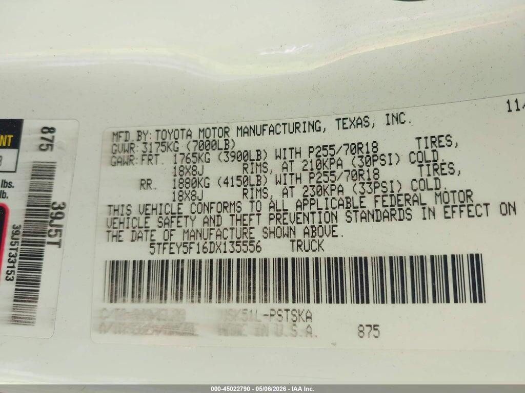 5TFEY5F16DX135556 2013 TOYOTA TUNDRA photo no. 9