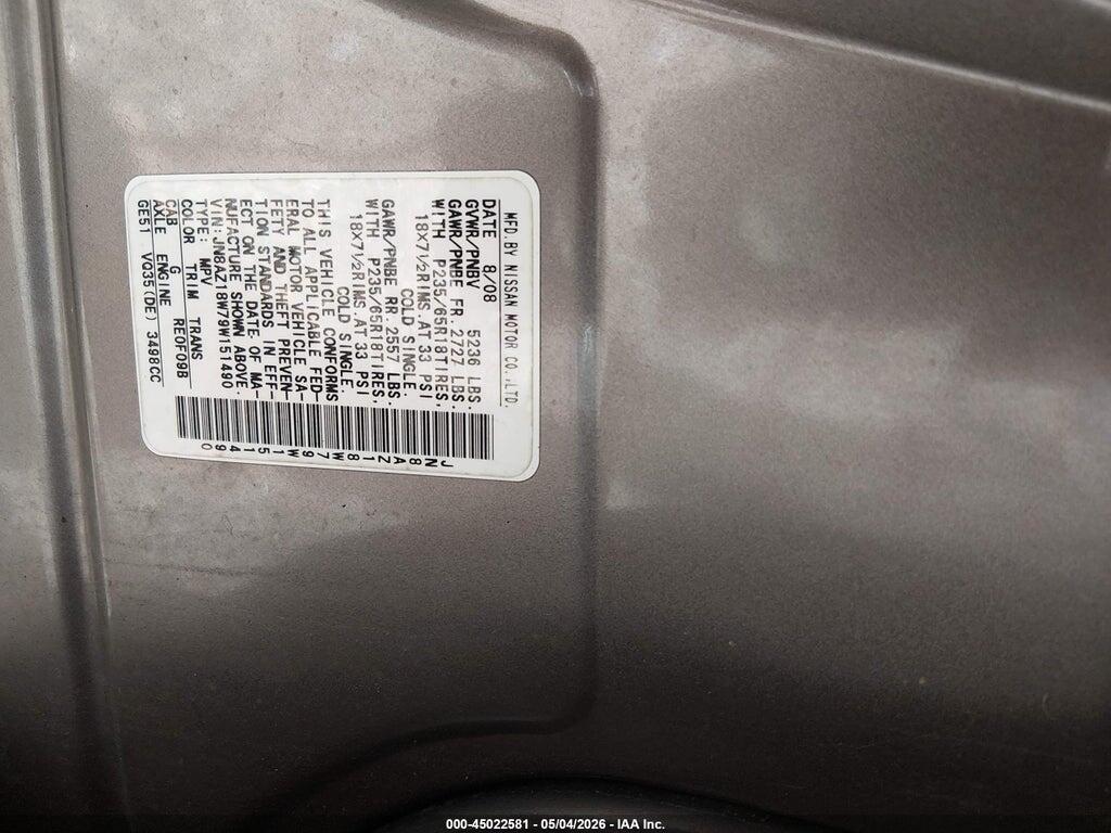 JN8AZ18W79W151490 2009 NISSAN MURANO photo no. 9