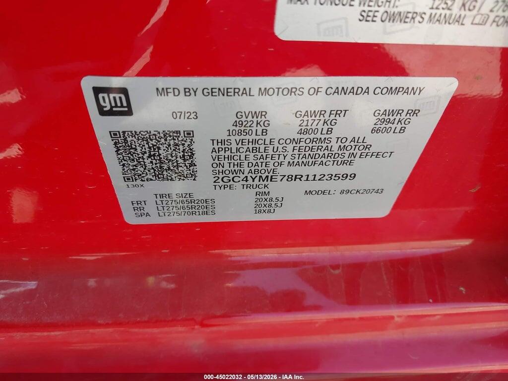 2GC4YME78R1123599 2024 CHEVROLET SILVERADO 2500HD photo no. 8