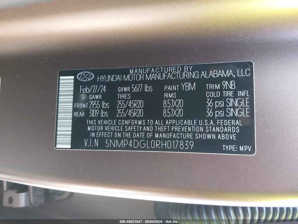 5NMP4DGL0RH017839 2024 HYUNDAI SANTA FE photo no. 9