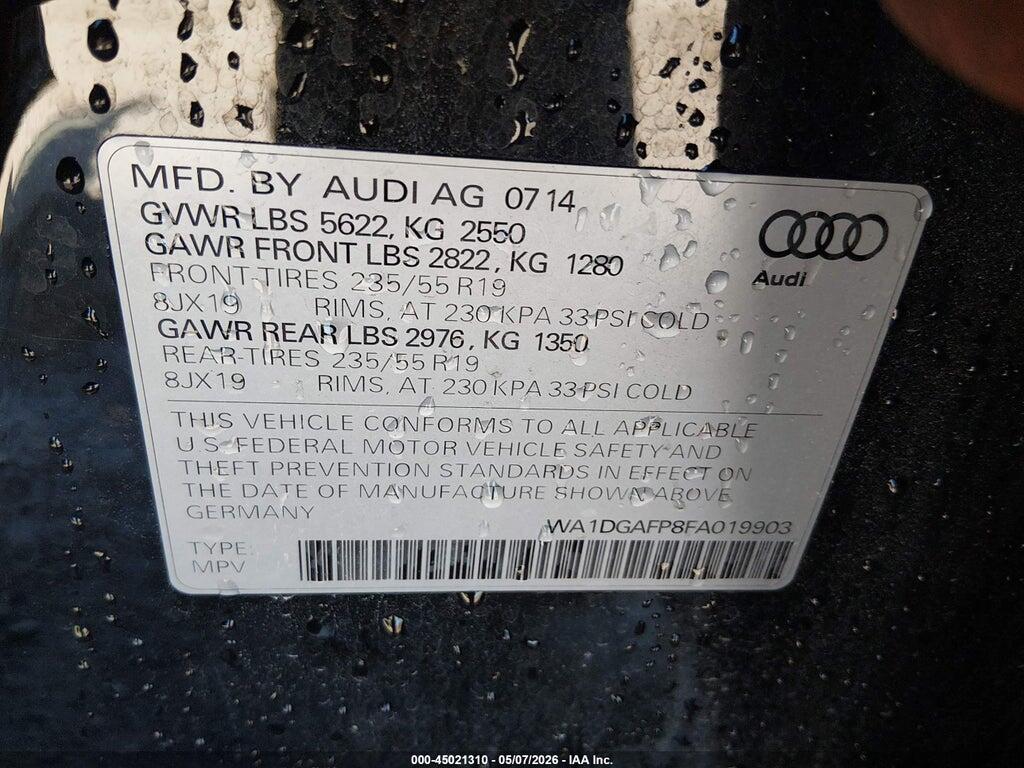 WA1DGAFP8FA019903 2015 AUDI Q5 photo no. 9