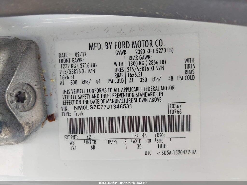 NM0LS7E77J1346531 2018 FORD TRANSIT CONNECT photo no. 9